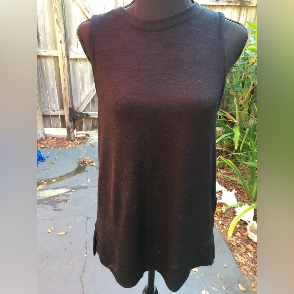 A New Day Black Sleeveless Knit Rayon Tunic Top Size Small